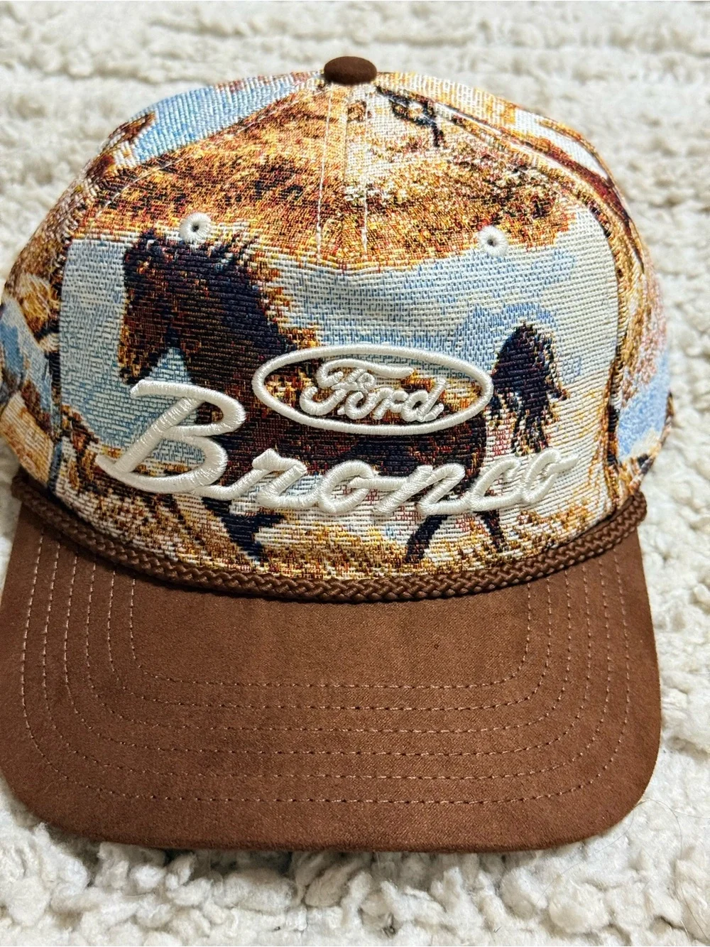 New Unisex Ford Licensed Bronco Tapestry Horse Snapback Hat